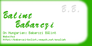 balint babarczi business card